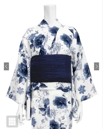 GRL 유카타 오비 & 린넨 아사노하 패턴 일본 나막신 세트