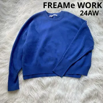 FRAMeWORK 더블 자카드 니트 풀오버 블루 24AW
