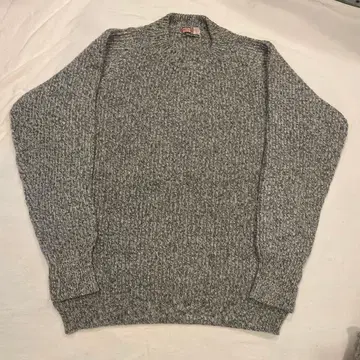 60s 70s 스위스산 크루넥 니트 로우 게이지 모노톤 멜란지 M L
