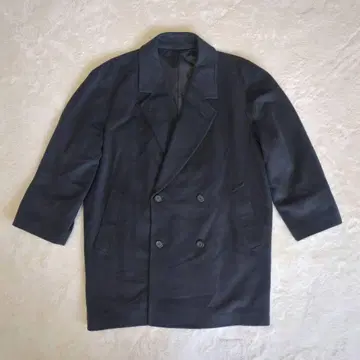 크로스 헤븐 체스터 코트 캐시미어 100% 차콜 그레이 세미롱