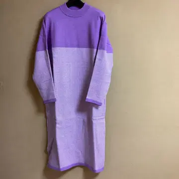 퍼플 하이넥 니트 원피스