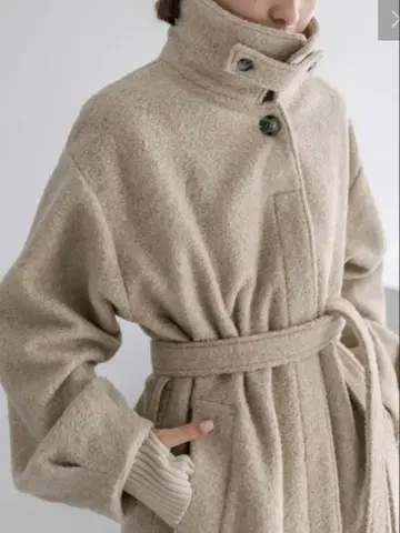 mystic 스탠 칼라 롱 코트