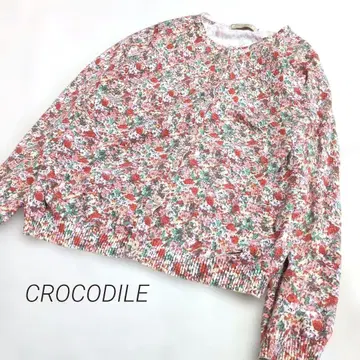 CROCODILE 크로커다일 꽃무늬 가디건 앞 버튼 귀여운