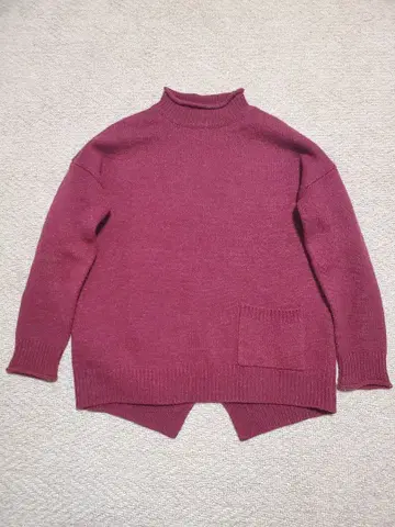 빔즈 와인 레드 니트 밑단 슬릿