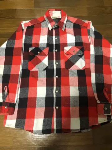 즉시 결제 90s USA제 파이브 브라더 체크 헤비 플란넬 셔츠 M