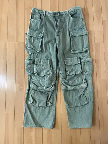 JADED LONDON 카고 팬츠 32/32 올리브 그린