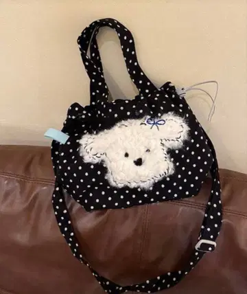 강아지 자수 토트백