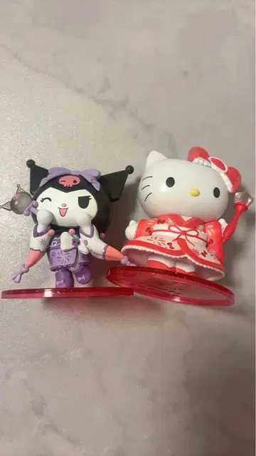 해피 복권 키티 쿠로미 피규어 세트 산리오