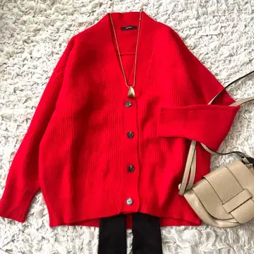 컨디션 최상 저널 스탠다드 가디건 루즈핏 빨간색 레드