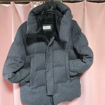 GLOBAL WORK 그레이 다운 자켓 후드 부착