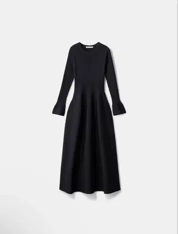 [ 미사용 새상품 ] PLST 플라스테 니트 플레어 원피스 블랙 S