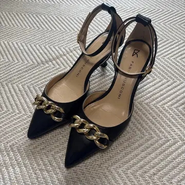 FABIUSCONI 블랙 스틸레토 하이힐 36