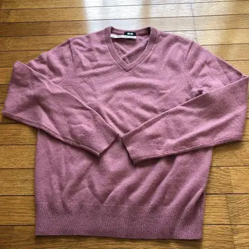 핑크 V넥 니트 M 사이즈