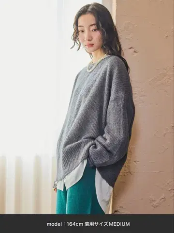 니코앤드 알파카 울 MIX 니트 차콜