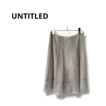 [언타이틀] 플레어 스커트 무릎 기장 도트 귀여움 깔끔함 화이트 2