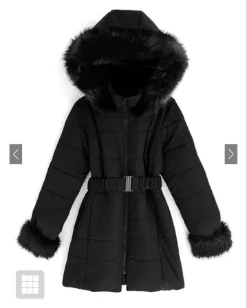 그레일 벨트 포함 퍼 다운 코트 kd13