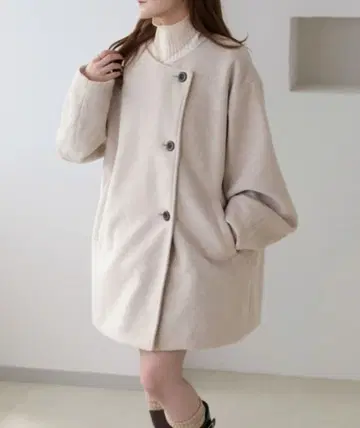 apres jour clair 코쿤 슬리브 미들 코트