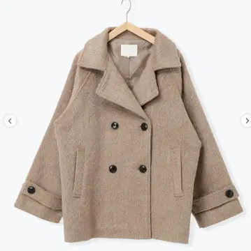 ehka sopo 샤기 더블 코트 베이지