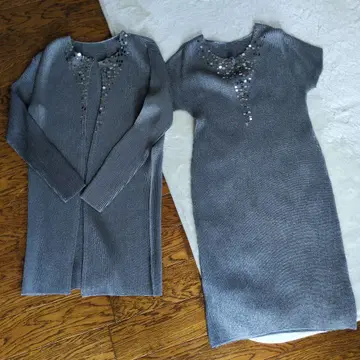 그레이 리브 스팽글 셋업