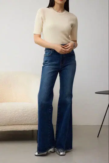 [택 포함 새상품] 마우지 배기 데님 와이드 풀렝스 25 스트레이트