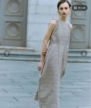 anauans 트위드 코쿤 원피스