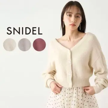 SNIDEL 스나이델 퍼라이크 니트 가디건 아이보리
