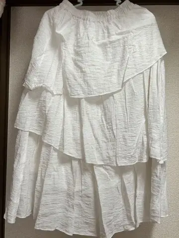 화이트 플레어 스커트 사이즈 F