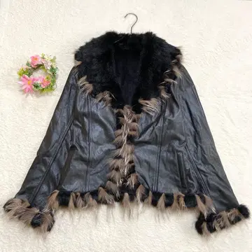 라쿤 토끼 [ LALIBERTE ] 퍼 자켓 가디건 M