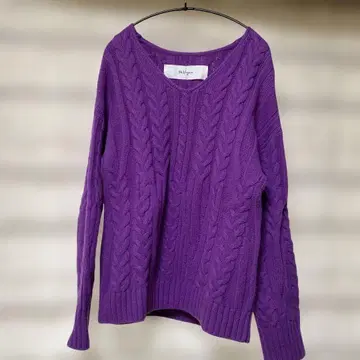 The Virginia 케이블 니트 퍼플 긴팔