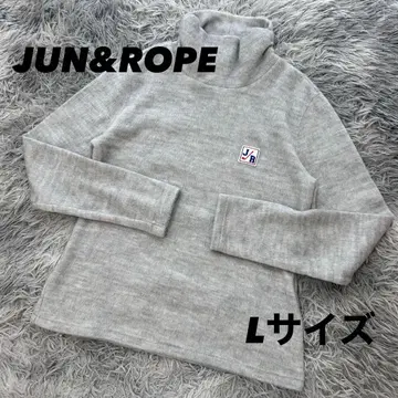 새상품급 준앤로페 하이넥 긴팔 셔츠 샤기 울 혼방 L 사이즈