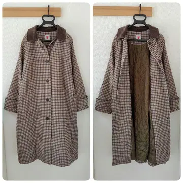 에이트 세컨즈 체크 무늬 체스터 코트
