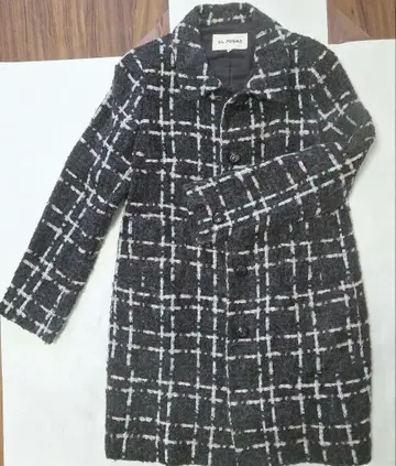 EL MIDAS 체크 무늬 롱 코트 사이즈 11