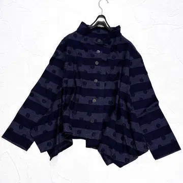 새상품급 지우 가디건 변형 도트 보더 코튼 자카드 최근