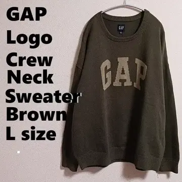 GAP 로고 크루넥 스웨터 브라운 L 사이즈