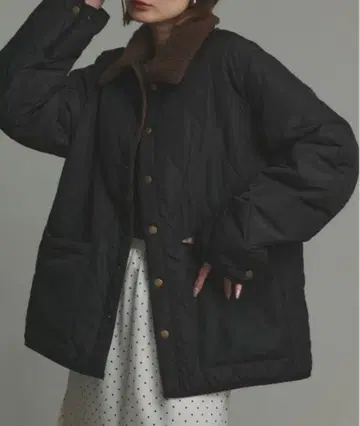 [ ad thie ] 바이컬러 패디드 퀼트 블루종