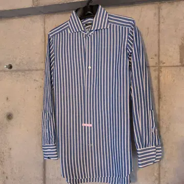 TOMORROWLAND 블루 화이트 스트라이프 긴팔 셔츠