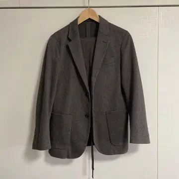 UNIQLO 체크 무늬 테일러드 자켓 S, 턱 와이드 팬츠 M 세트