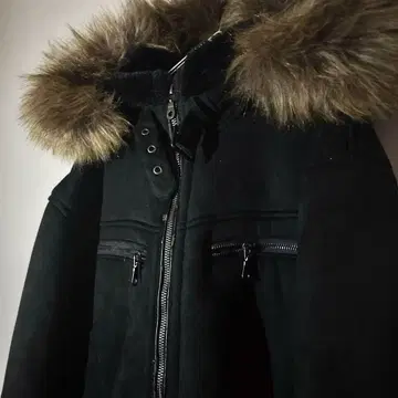 퍼 달린 블랙 자켓 이너 보아 따뜻한 블랙 레어 디자인 M