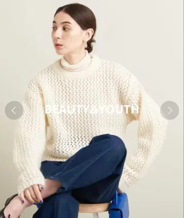 [컨디션 최상] BEAUTY&YOUTH 모헤어 믹스 시스루 니트 풀오버