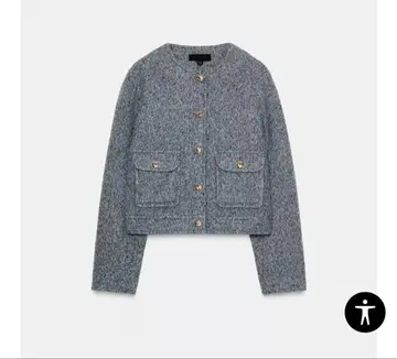 ZARA 골드 버튼 부클레 자켓