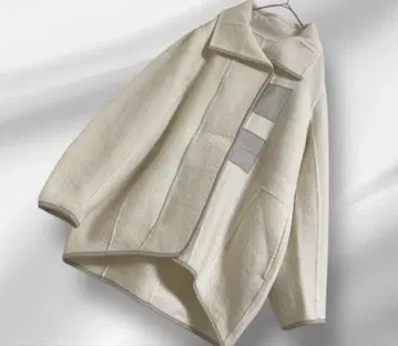 빅 사이즈 대응! PRIDE/25 YEARS 울 코트 블루종 가죽 절개