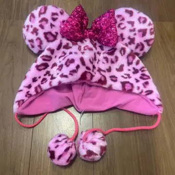 디즈니 팬캡 미니 레오파드 무늬 핑크