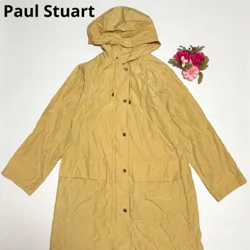 Paul Stuart 890 후드 부착 코트 9AR 베이지 나일론 혼방