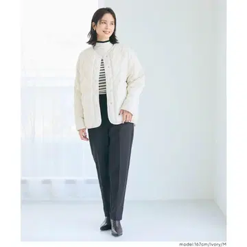 아이보리 퀼팅 자켓 플리스