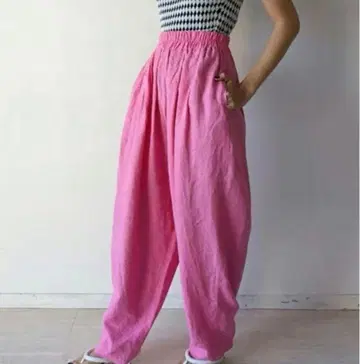 Mediam Linen Shalwar Pants / Pink