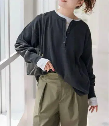 [ 써멀만 ] SpickandSpan 헨리넥 풀오버 블랙