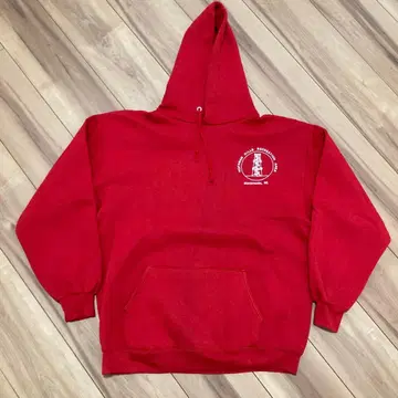 미국제 기업 원 포인트 빨간색 후드티