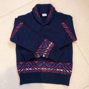 L.L.Bean 네이비 스웨터 기하학 패턴