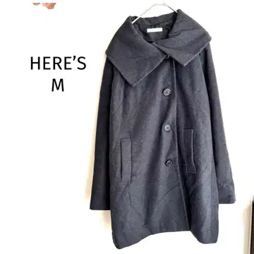 HERE'S 빅 옷깃 코트 M 차콜 그레이 고급 포멀 출퇴근