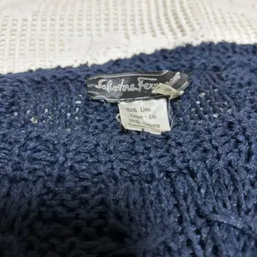 Salvatore Ferragamo 네이비 케이블 니트 스웨터